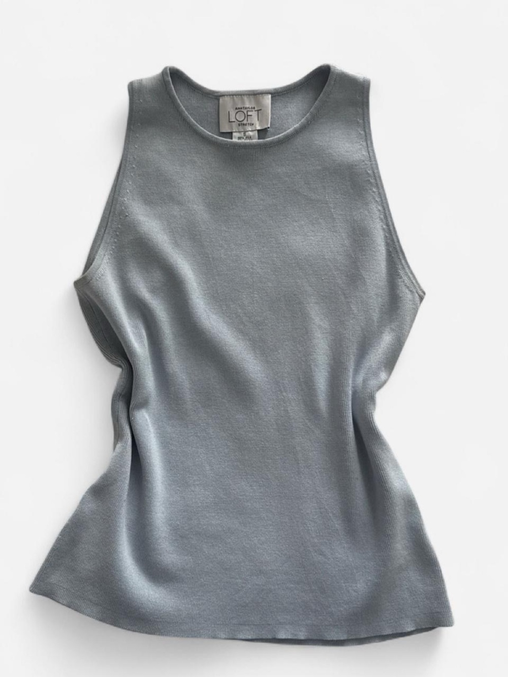 LOFT Sleeveless Knit Tank Top - Light Gray